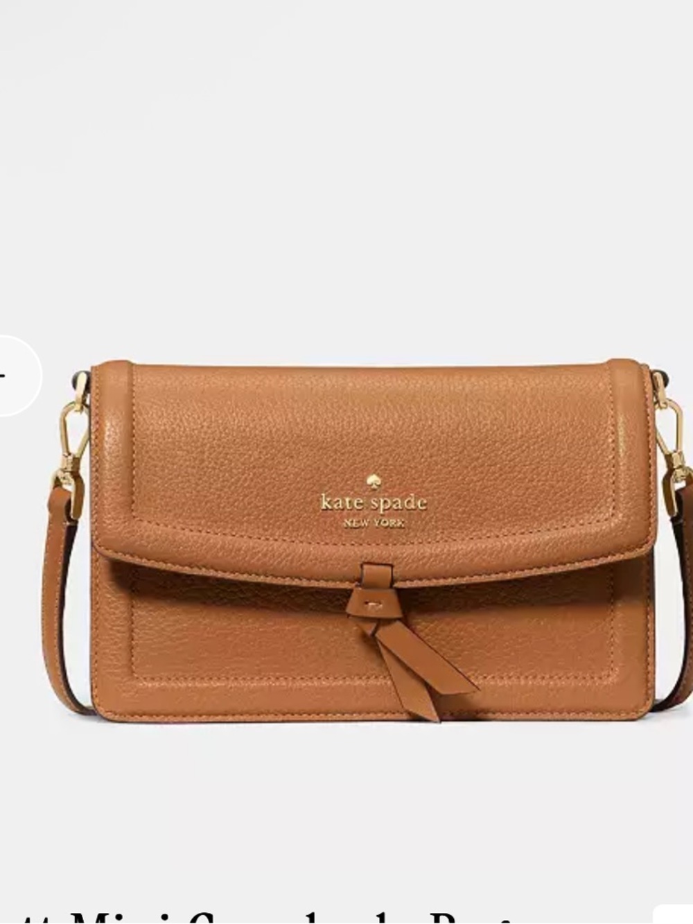 kate spade Cognac Pebbled Leather Crossbody Bag with Gold Hardware